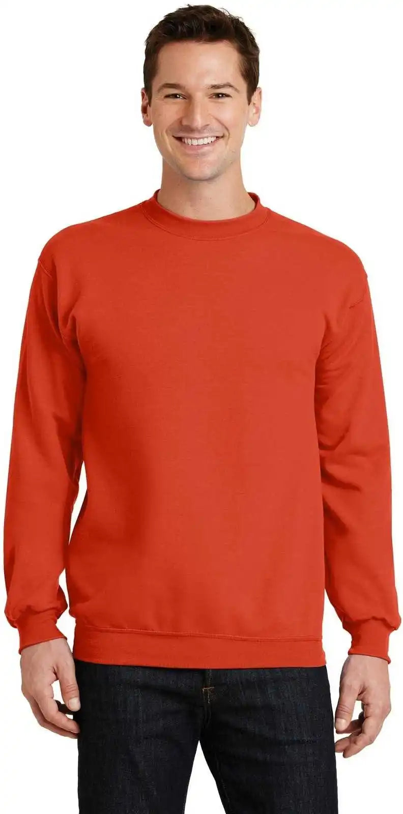 Port & Company Pc78 Core Fleece Crewneck Sweatshirt Orange