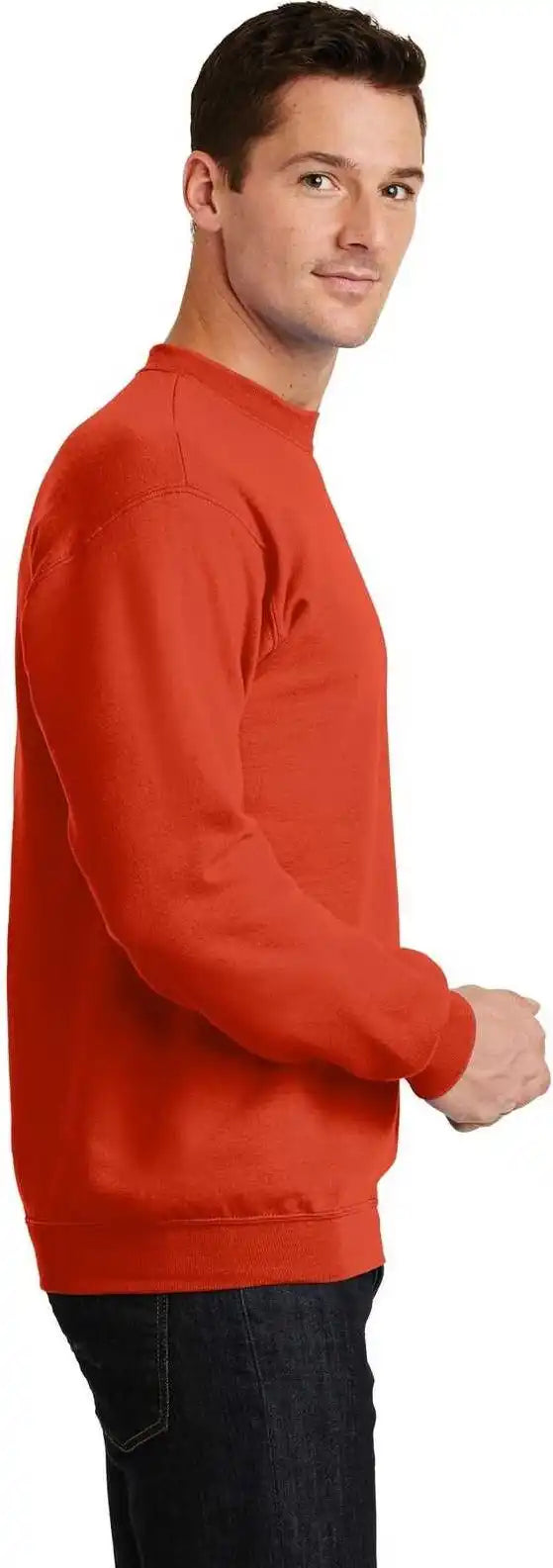 Port &amp; Company Pc78 Core Fleece Crewneck Sweatshirt Orange