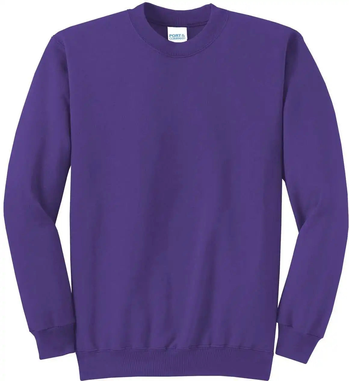 Port &amp; Company Pc78 Core Fleece Crewneck Sweatshirt Purple
