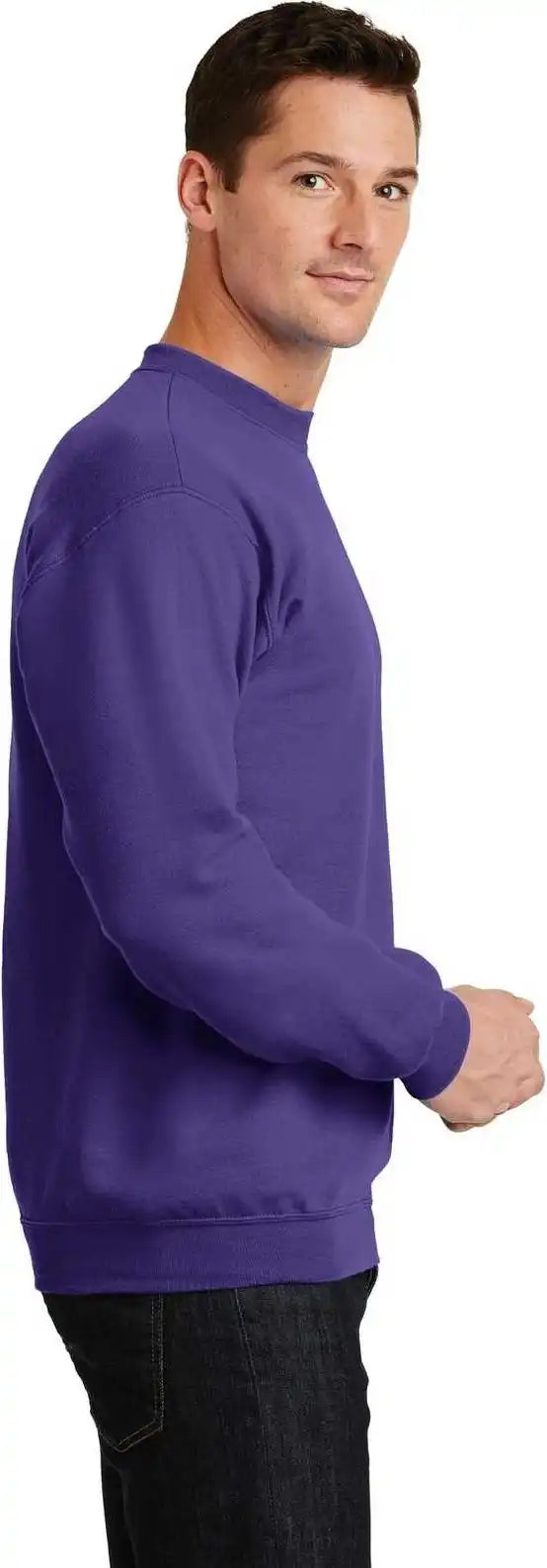 Port &amp; Company Pc78 Core Fleece Crewneck Sweatshirt Purple