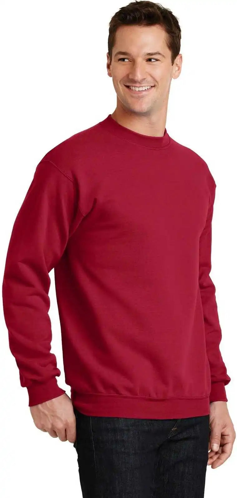 Port &amp; Company Pc78 Core Fleece Crewneck Sweatshirt Red