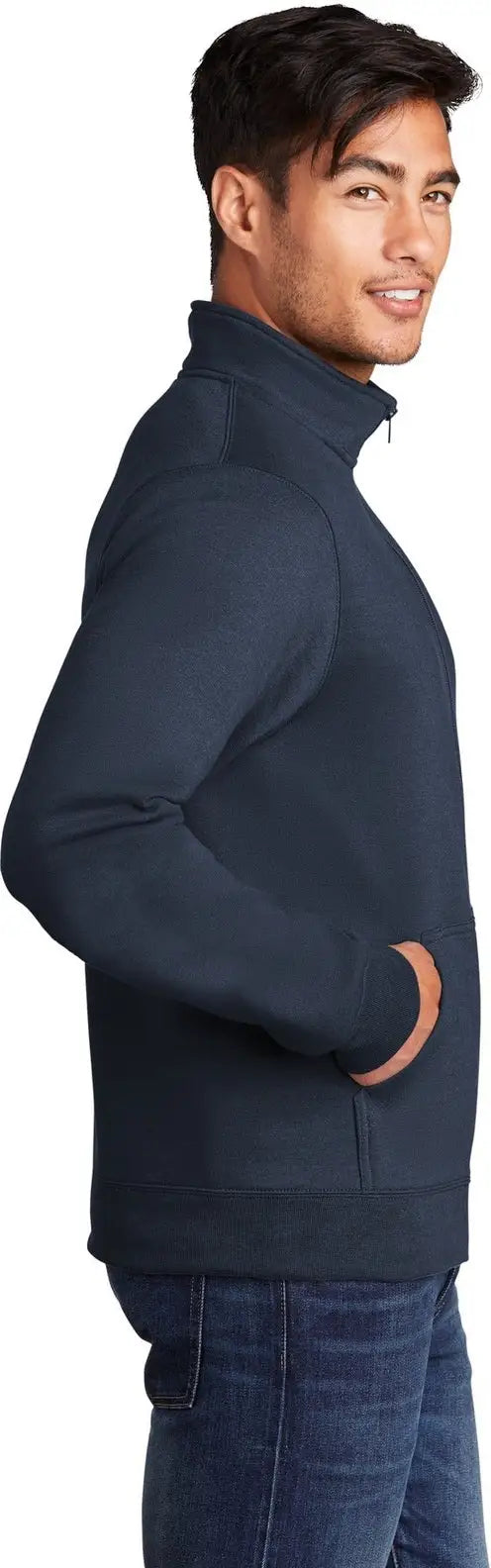 Port & Company Pc78fz co Core Fleece Cadet Full-zip Sweatshirt - Navy