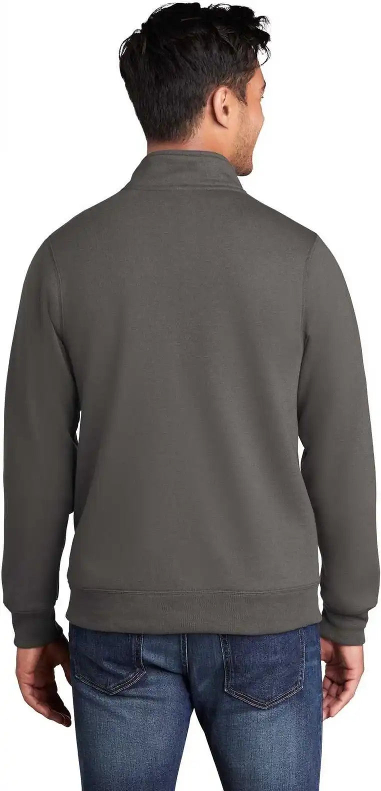 Port & Company Pc78fz Core Fleece Cadet Full Zip Sweatshirt Charcoal