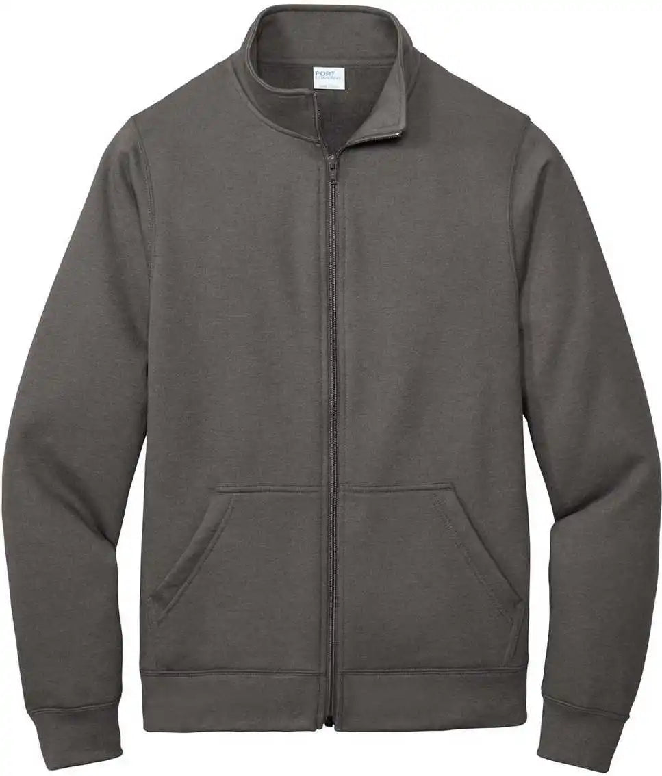 Port &amp; Company Pc78fz Core Fleece Cadet Full Zip Sweatshirt Charcoal
