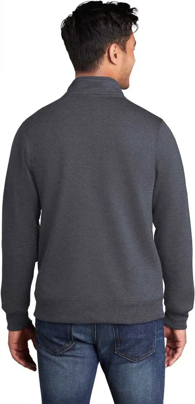 Port & Company Pc78fz Core Fleece Cadet Full Zip Sweatshirt Heather Navy