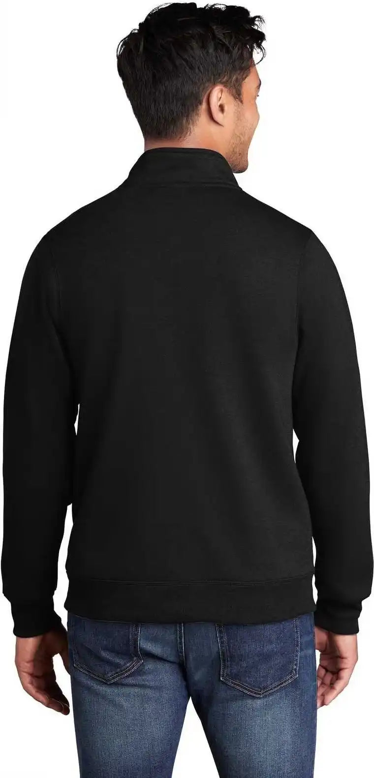 Port &amp; Company Pc78fz Core Fleece Cadet Full Zip Sweatshirt Jet Black