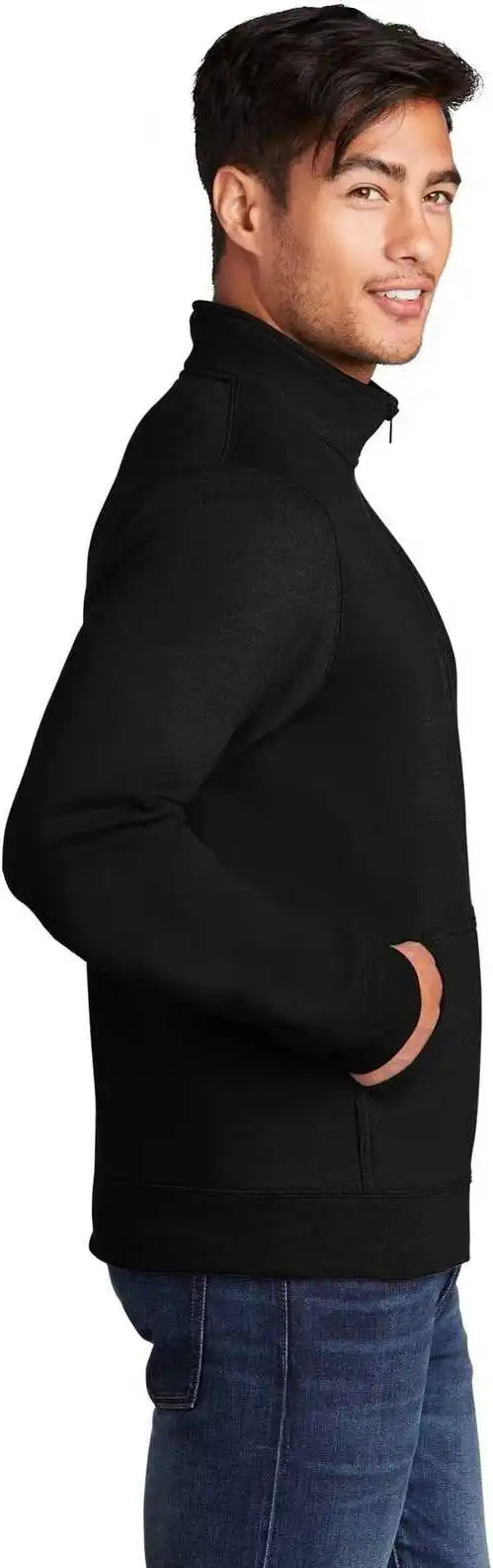 Port &amp; Company Pc78fz Core Fleece Cadet Full Zip Sweatshirt Jet Black