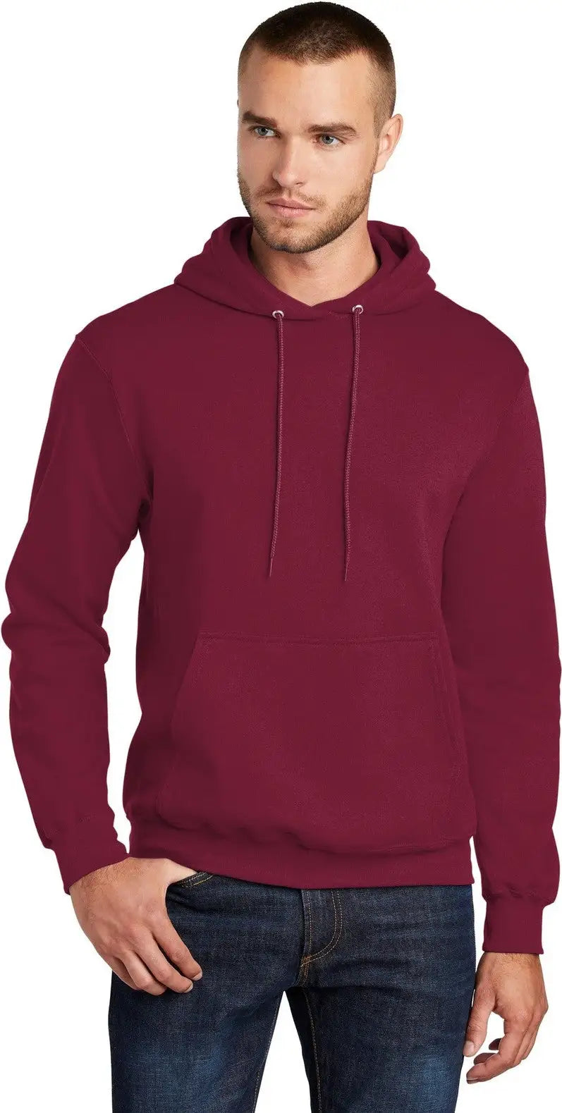 Port & Company Pc78h co Core Fleece Pullover Hooded Sweatshirt - Cardinal - Adult s