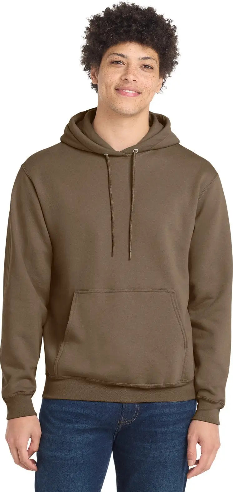 Port & Company Pc78h co Core Fleece Pullover Hooded Sweatshirt - Woodland Brown - Adult s