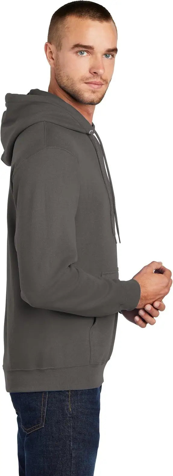 Port & Company Pc78h co Core Fleece Pullover Hooded Sweatshirt - Charcoal