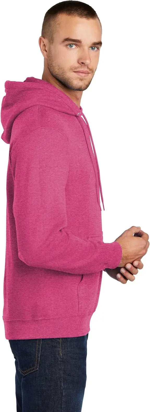 Port & Company Pc78h co Core Fleece Pullover Hooded Sweatshirt - Heather Sangria