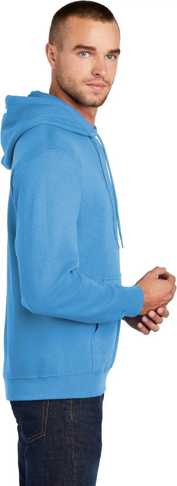 Port & Company Pc78h co Core Fleece Pullover Hooded Sweatshirt - Aquatic Blue