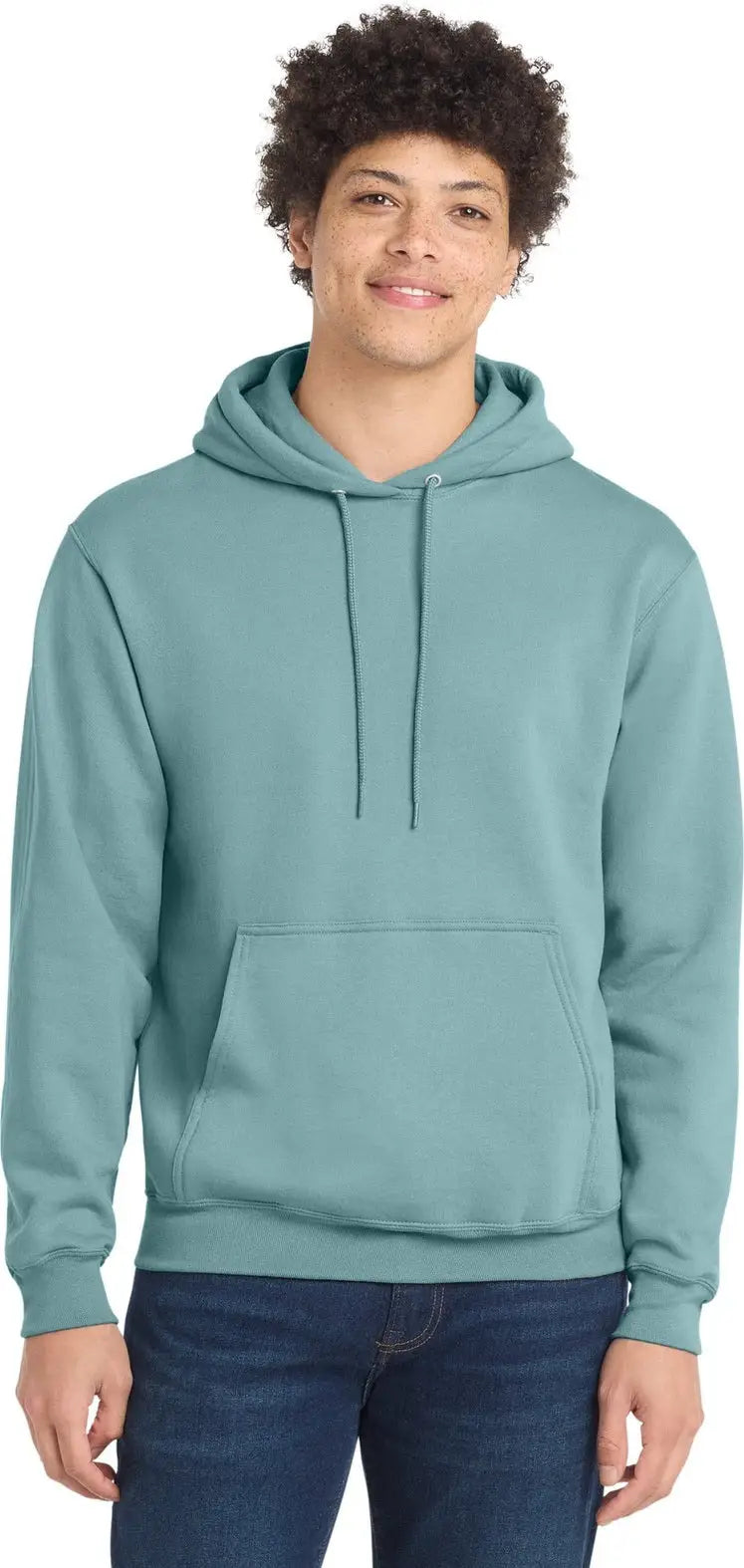 Port & Company Pc78h co Core Fleece Pullover Hooded Sweatshirt - Stonewashed Blue - Adult s