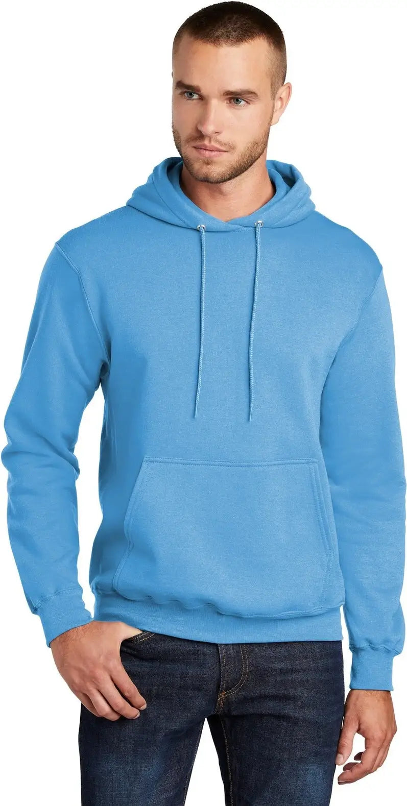 Port & Company Pc78h co Core Fleece Pullover Hooded Sweatshirt - Aquatic Blue - Adult s