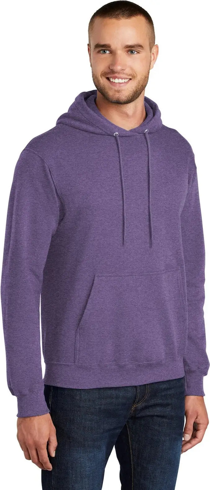 Port & Company Pc78h co Core Fleece Pullover Hooded Sweatshirt - Heather Purple