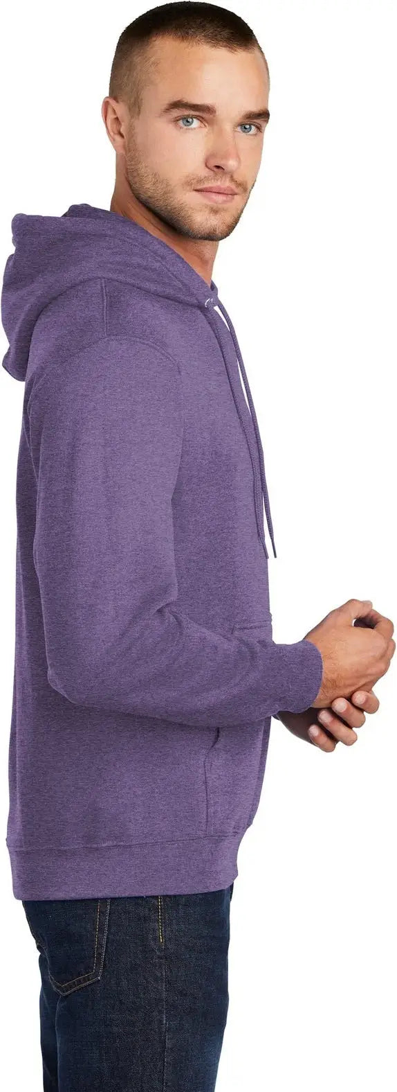 Port & Company Pc78h co Core Fleece Pullover Hooded Sweatshirt - Heather Purple