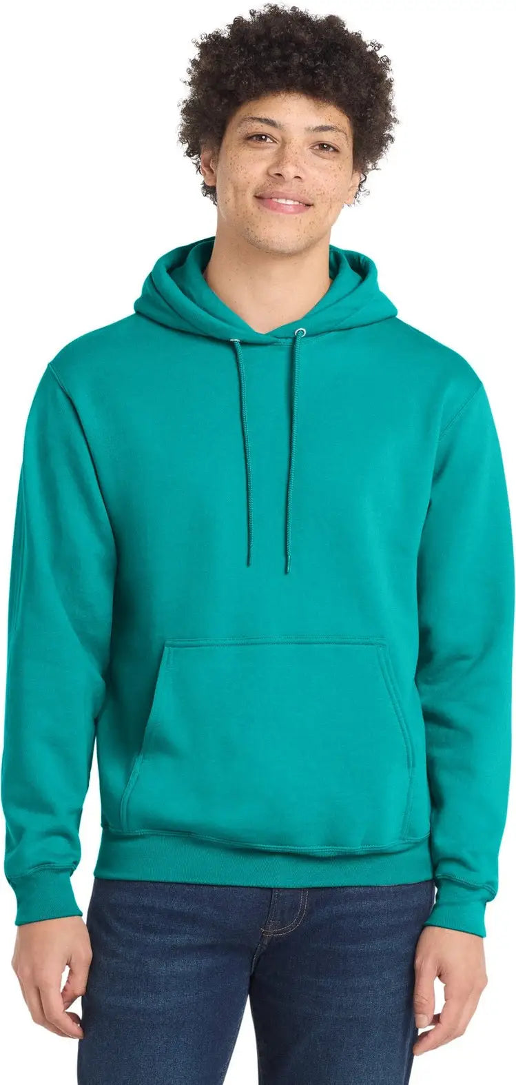 Port & Company Pc78h co Core Fleece Pullover Hooded Sweatshirt - Bright Aqua - Adult s