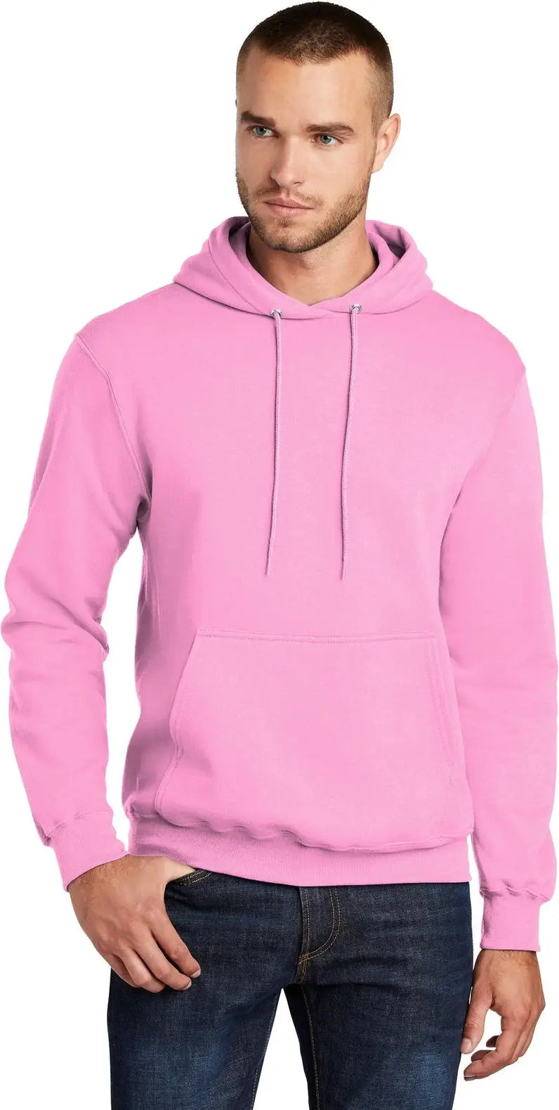 Port & Company Pc78h co Core Fleece Pullover Hooded Sweatshirt - Candy Pink - Adult s
