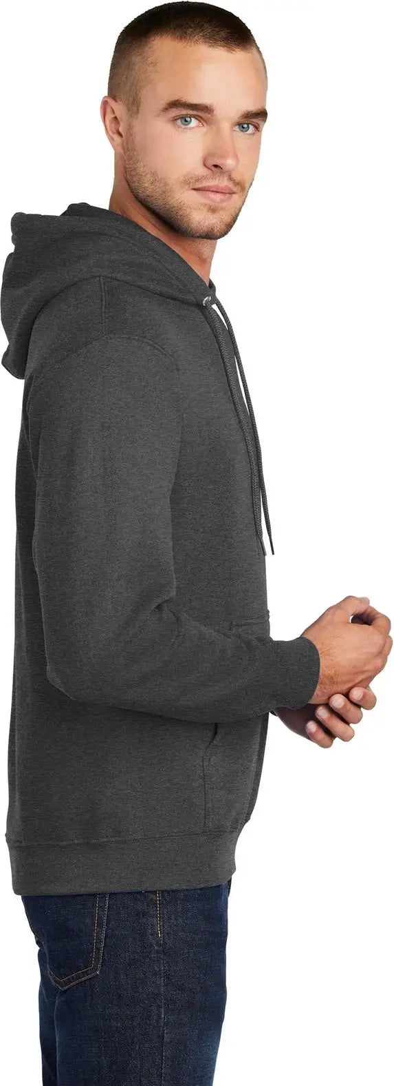 Port & Company Pc78h co Core Fleece Pullover Hooded Sweatshirt - Dark Heather Gray