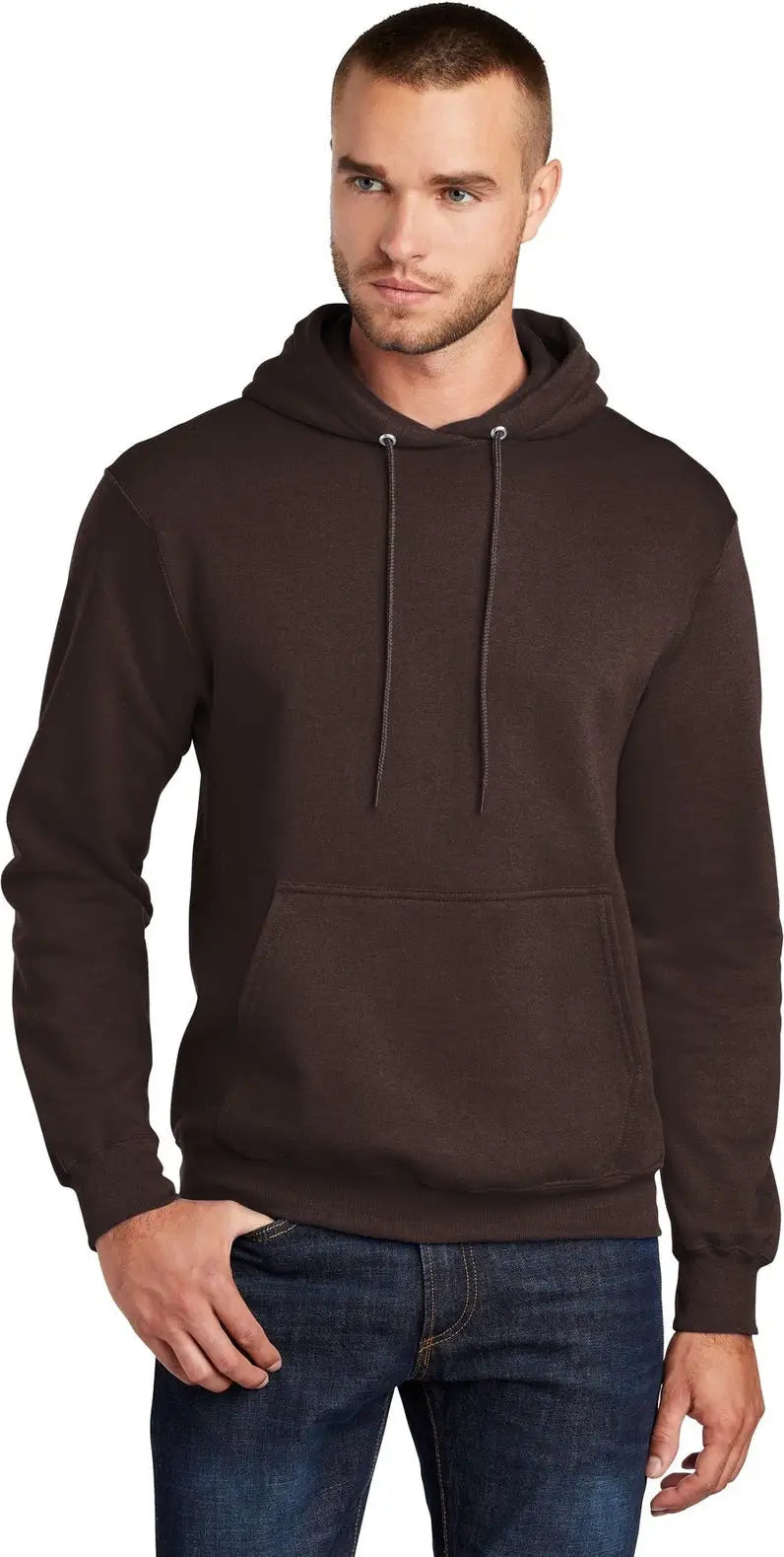 Port & Company Pc78h co Core Fleece Pullover Hooded Sweatshirt - Dark Chocolate Brown - Adult s