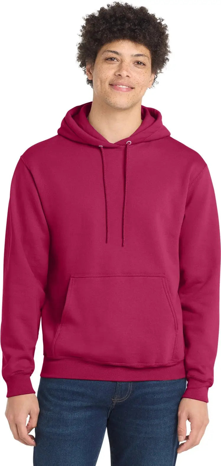 Port & Company Pc78h co Core Fleece Pullover Hooded Sweatshirt - Flush Pink - Adult s
