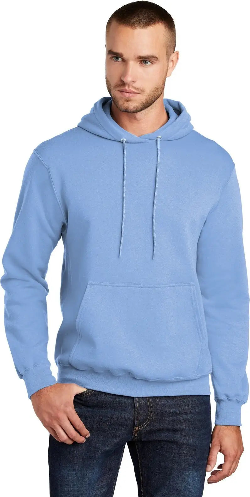 Port & Company Pc78h co Core Fleece Pullover Hooded Sweatshirt - Light Blue - Adult s