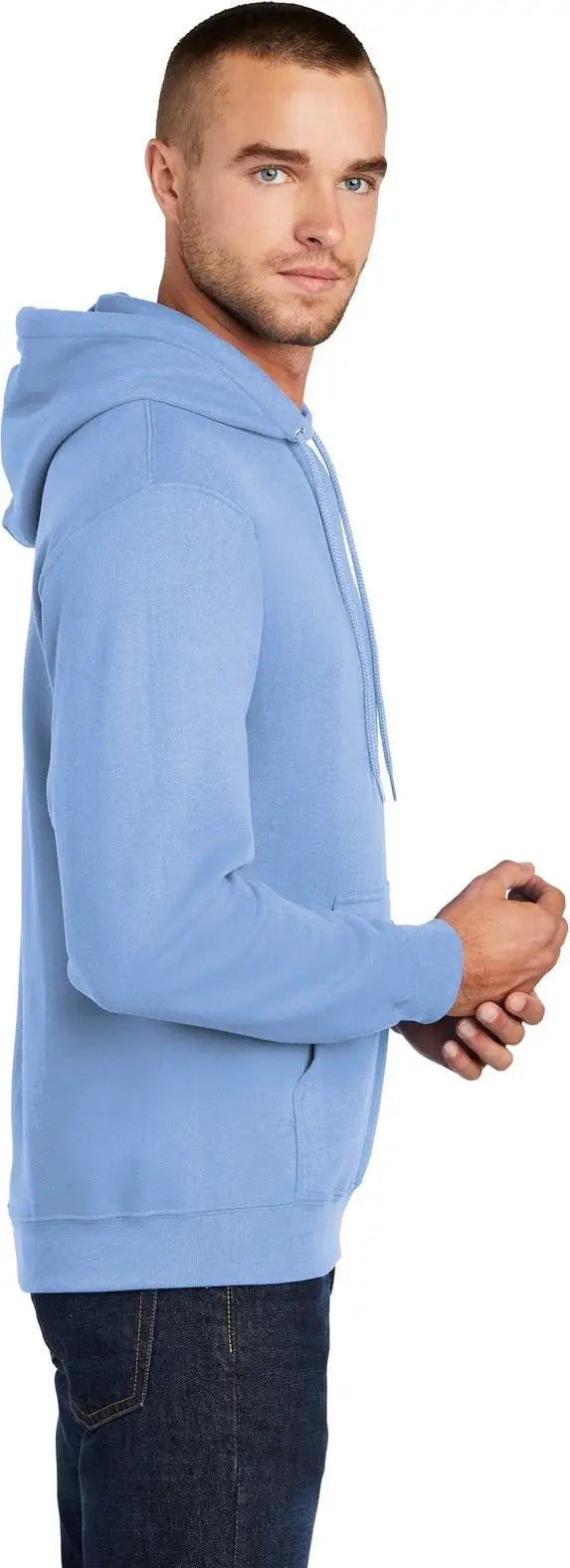 Port & Company Pc78h co Core Fleece Pullover Hooded Sweatshirt - Light Blue