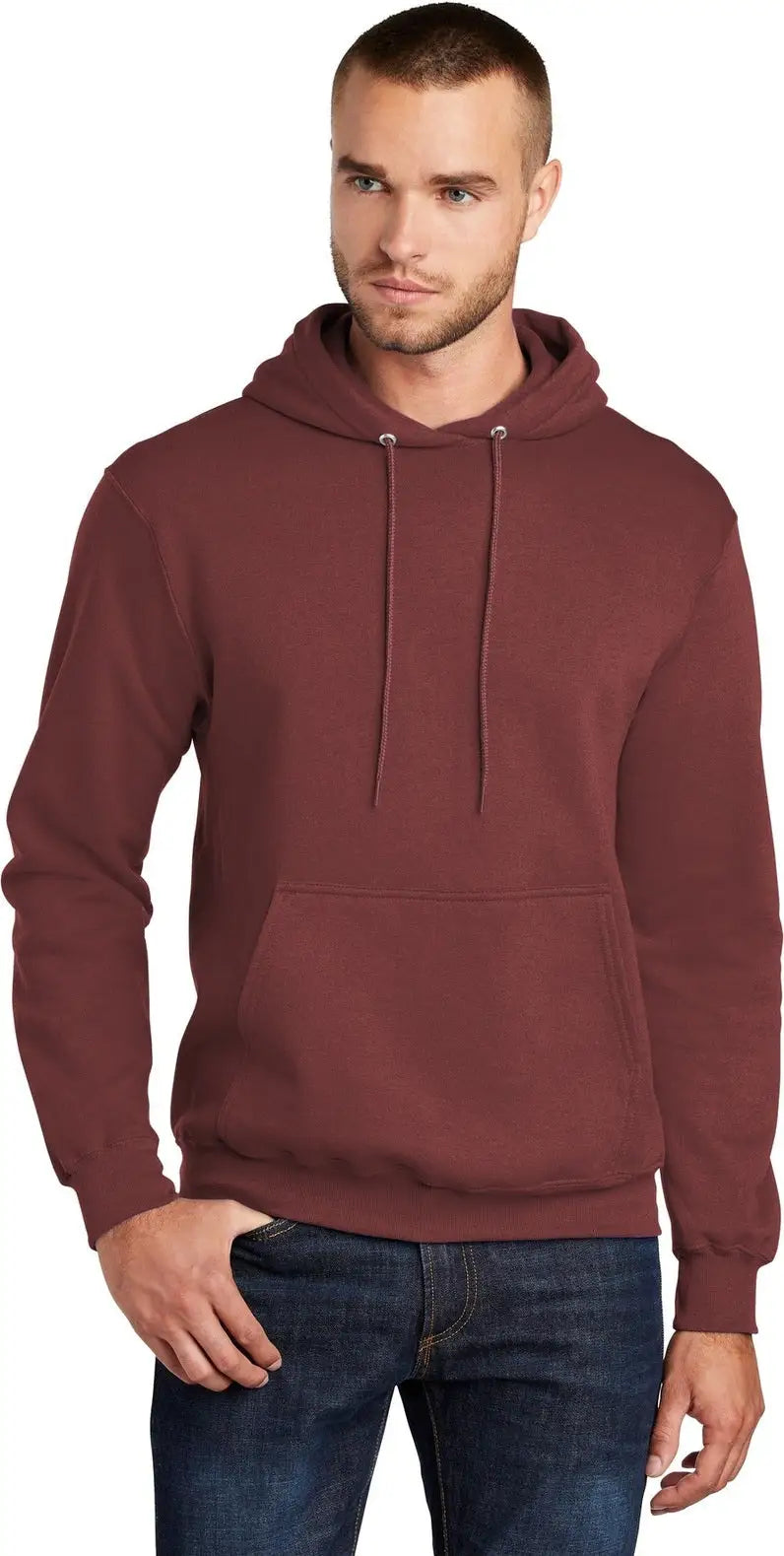 Port & Company Pc78h co Core Fleece Pullover Hooded Sweatshirt - Maroon - Adult s