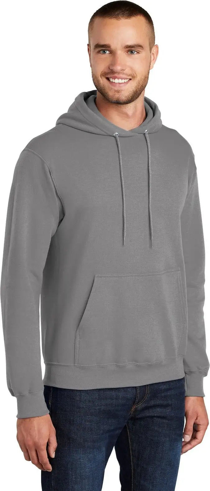 Port & Company Pc78h co Core Fleece Pullover Hooded Sweatshirt - Medium Gray