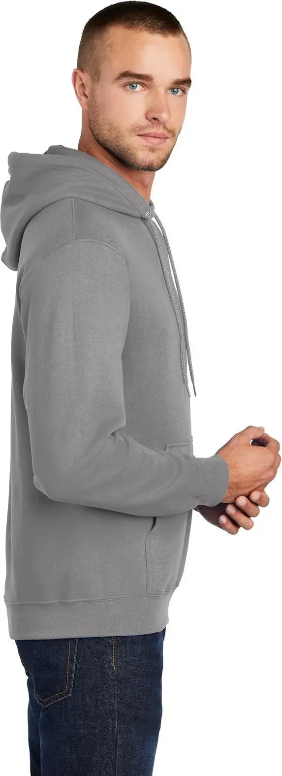 Port & Company Pc78h co Core Fleece Pullover Hooded Sweatshirt - Medium Gray