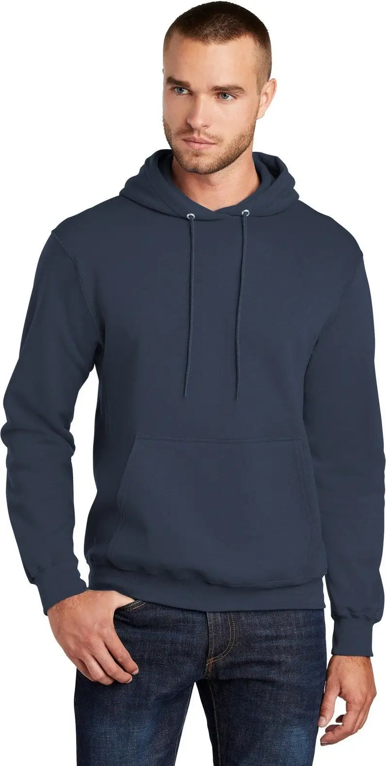 Port & Company Pc78h co Core Fleece Pullover Hooded Sweatshirt - Navy - Adult s