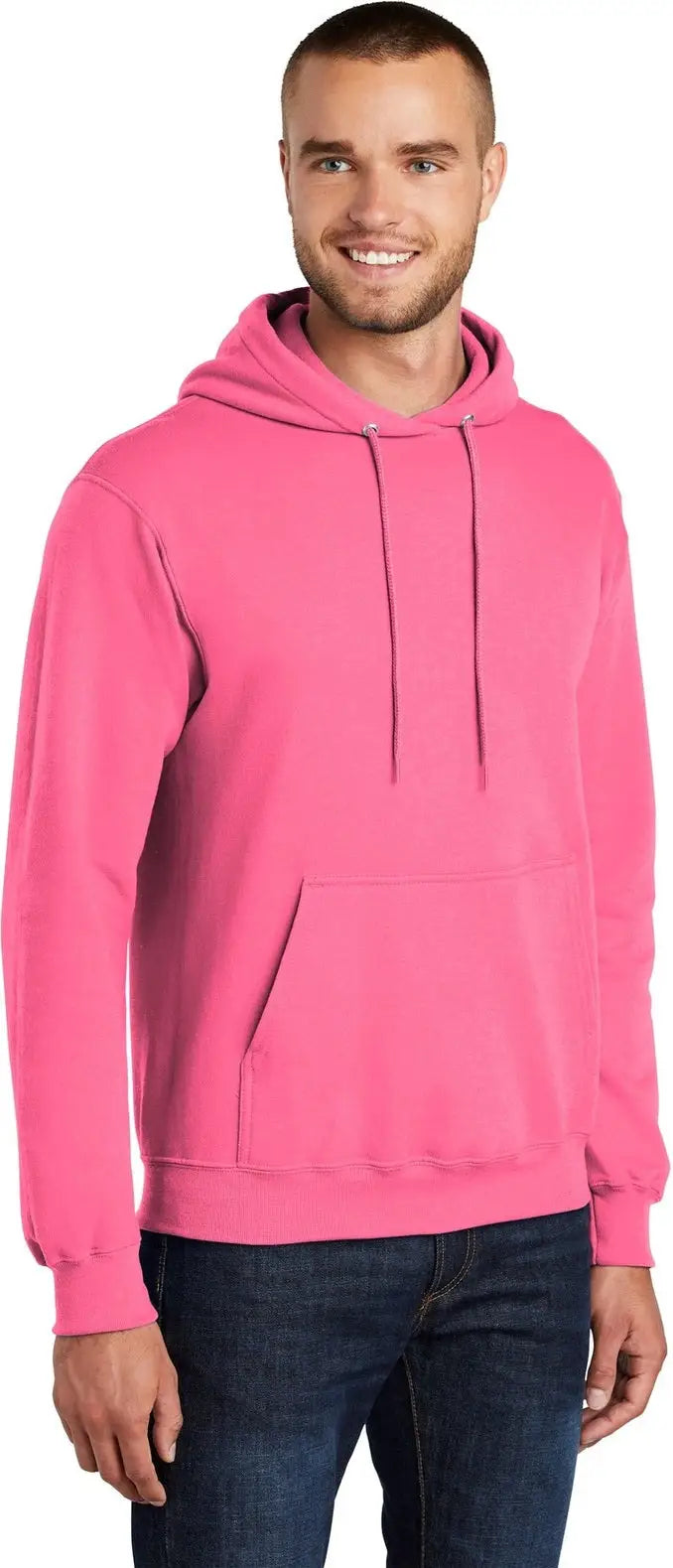 Port & Company Pc78h co Core Fleece Pullover Hooded Sweatshirt - Neon Pink