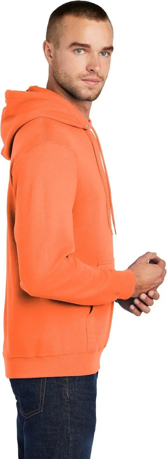 Port & Company Pc78h co Core Fleece Pullover Hooded Sweatshirt - Neon Orange