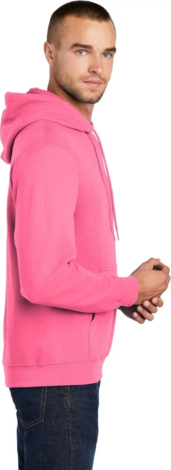 Port & Company Pc78h co Core Fleece Pullover Hooded Sweatshirt - Neon Pink