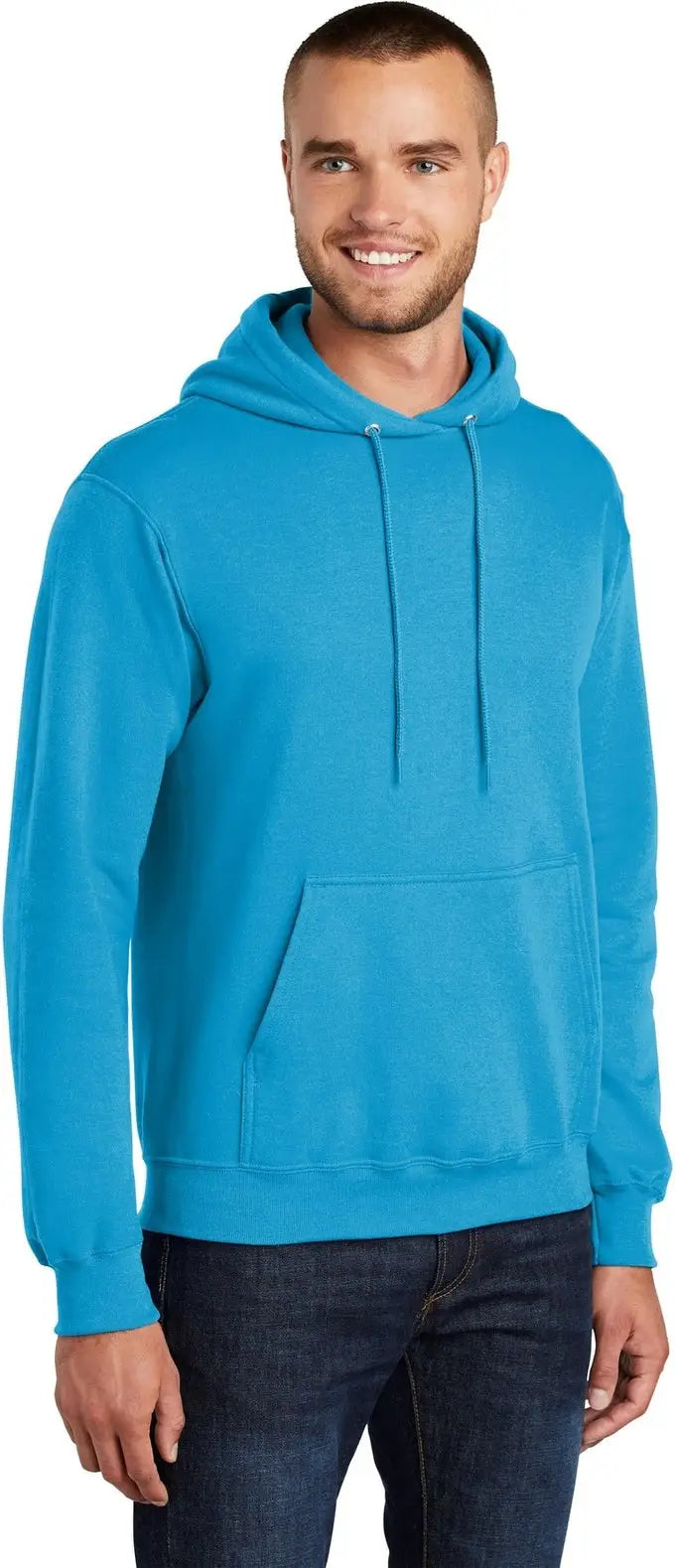 Port & Company Pc78h co Core Fleece Pullover Hooded Sweatshirt - Neon Blue