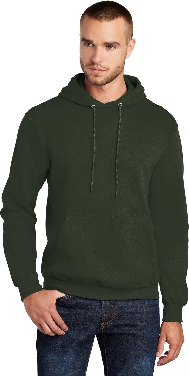 Port & Company Pc78h co Core Fleece Pullover Hooded Sweatshirt - Olive - Adult s