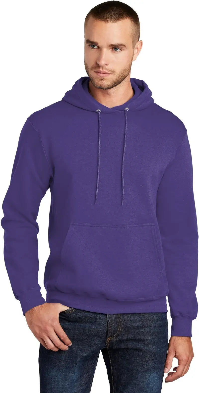 Port & Company Pc78h co Core Fleece Pullover Hooded Sweatshirt - Purple - Adult s