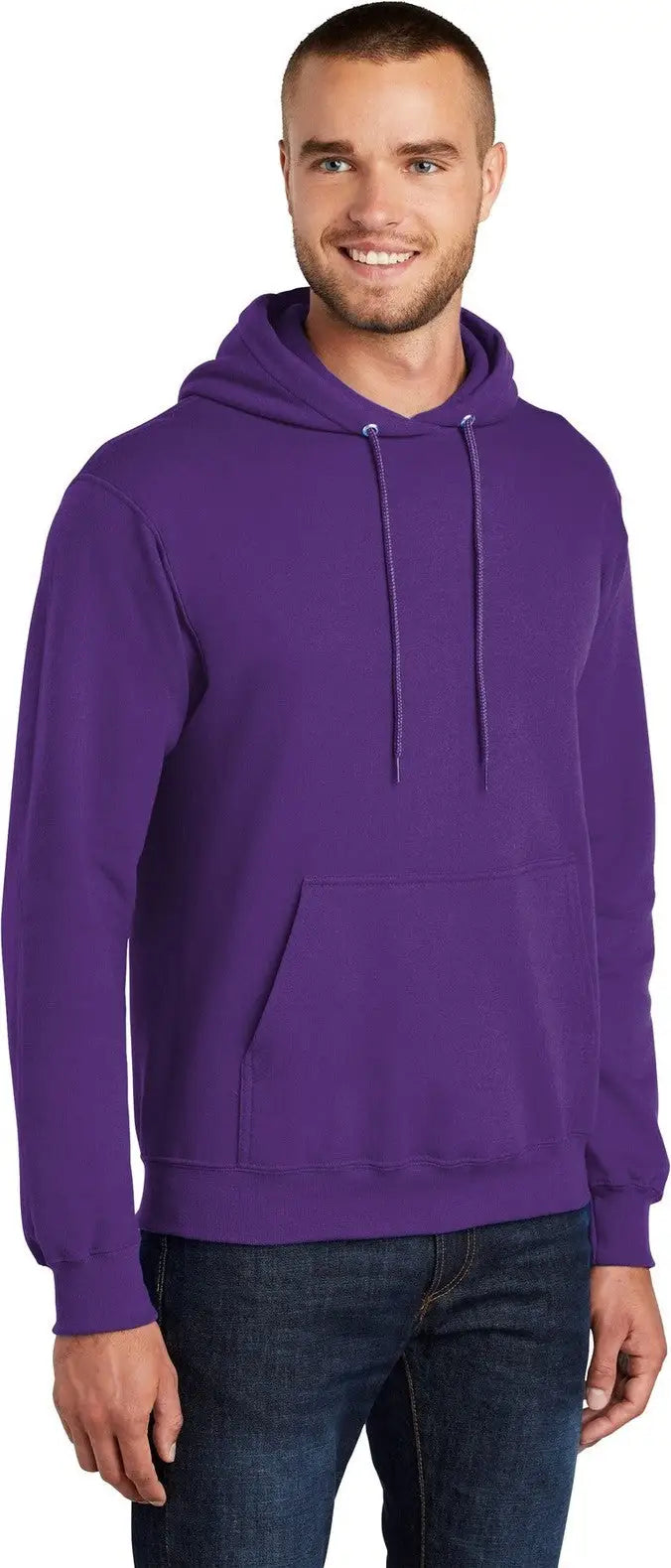 Port & Company Pc78h co Core Fleece Pullover Hooded Sweatshirt - Team Purple