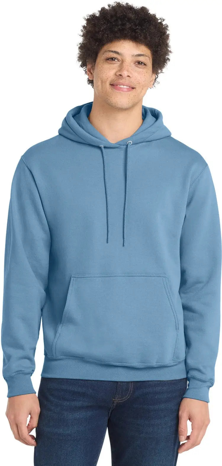 Port & Company Pc78h co Core Fleece Pullover Hooded Sweatshirt - Tundra Blue - Adult s