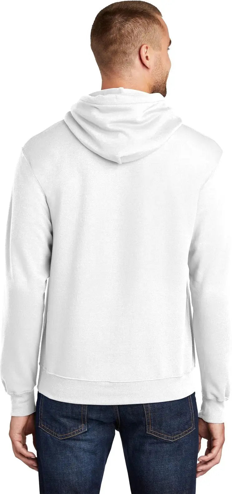 Port & Company Pc78h co Core Fleece Pullover Hooded Sweatshirt - White