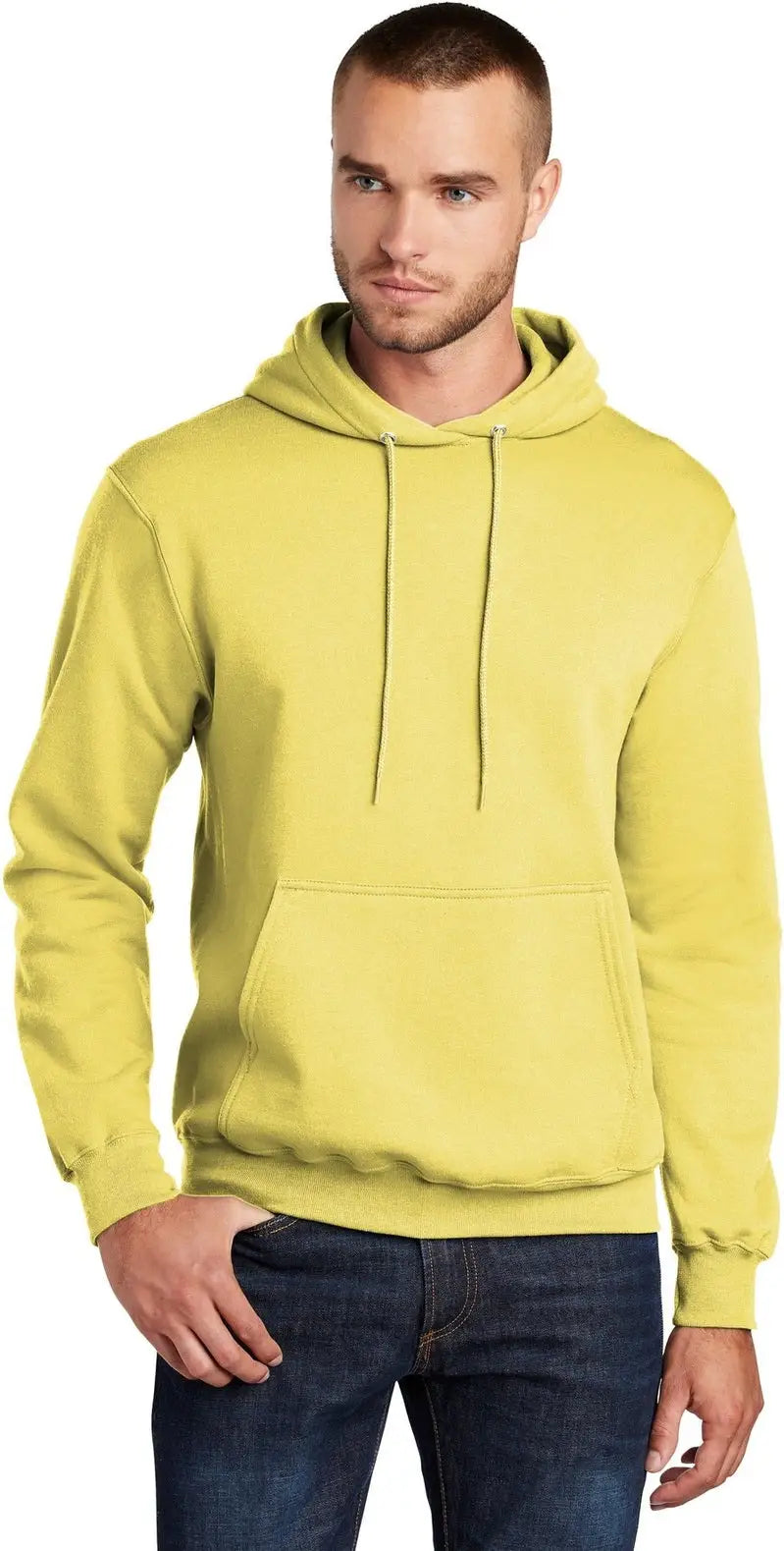 Port & Company Pc78h co Core Fleece Pullover Hooded Sweatshirt - Yellow - Adult s