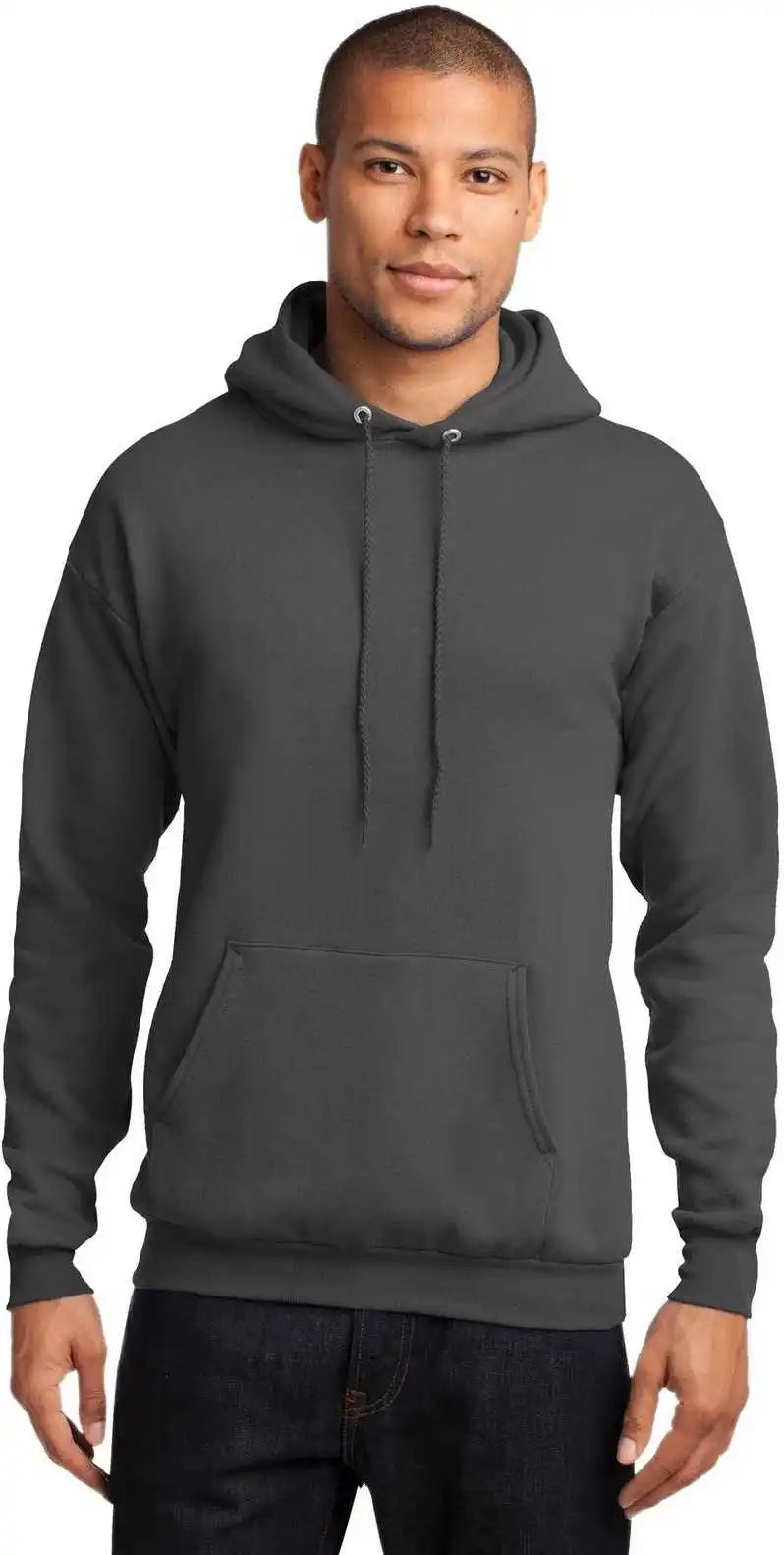 Port & Company Pc78h Core Fleece Pullover Hooded Sweatshirt Charcoal