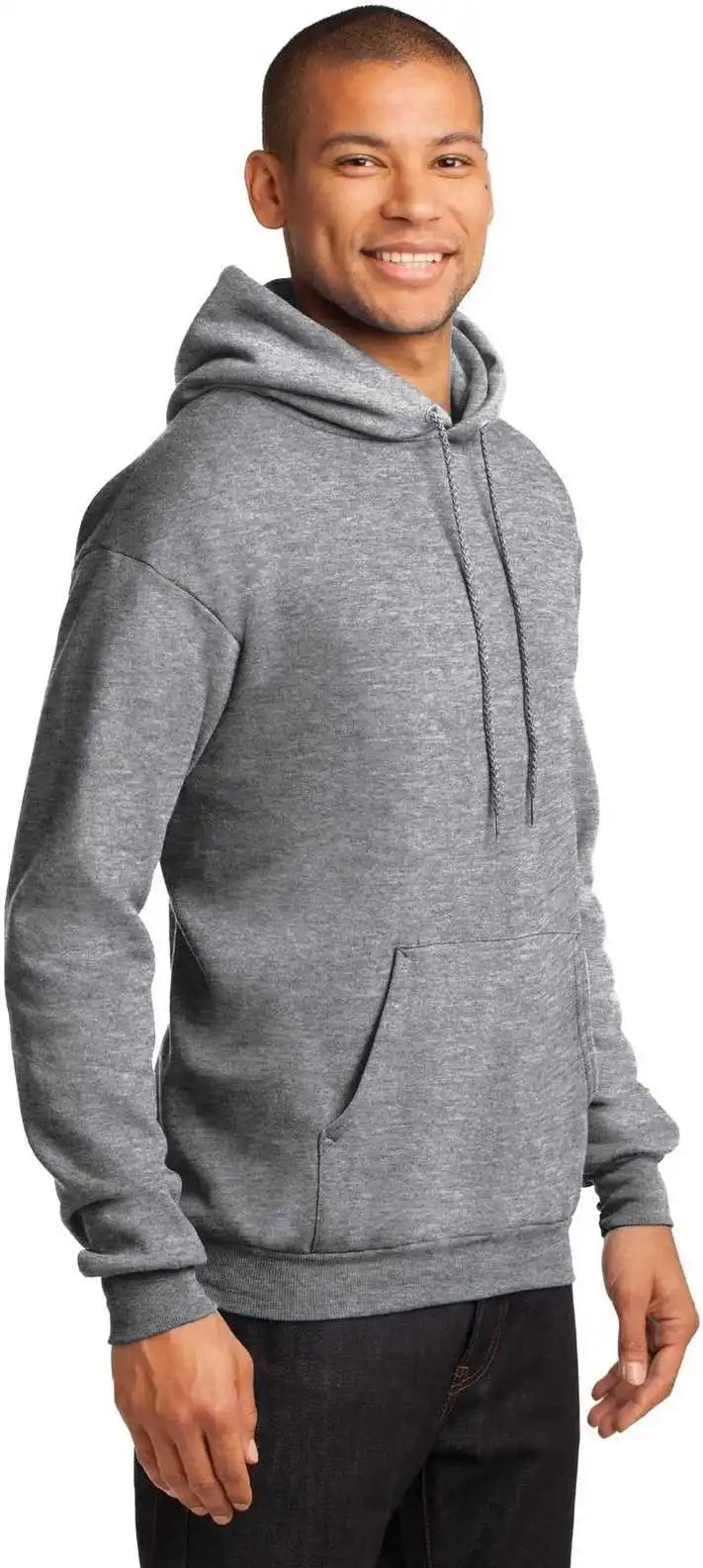 Port &amp; Company Pc78h Core Fleece Pullover Hooded Sweatshirt Athletic Heather