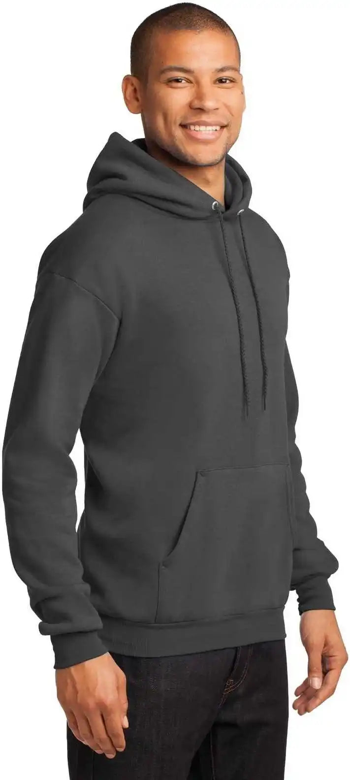 Port &amp; Company Pc78h Core Fleece Pullover Hooded Sweatshirt Charcoal