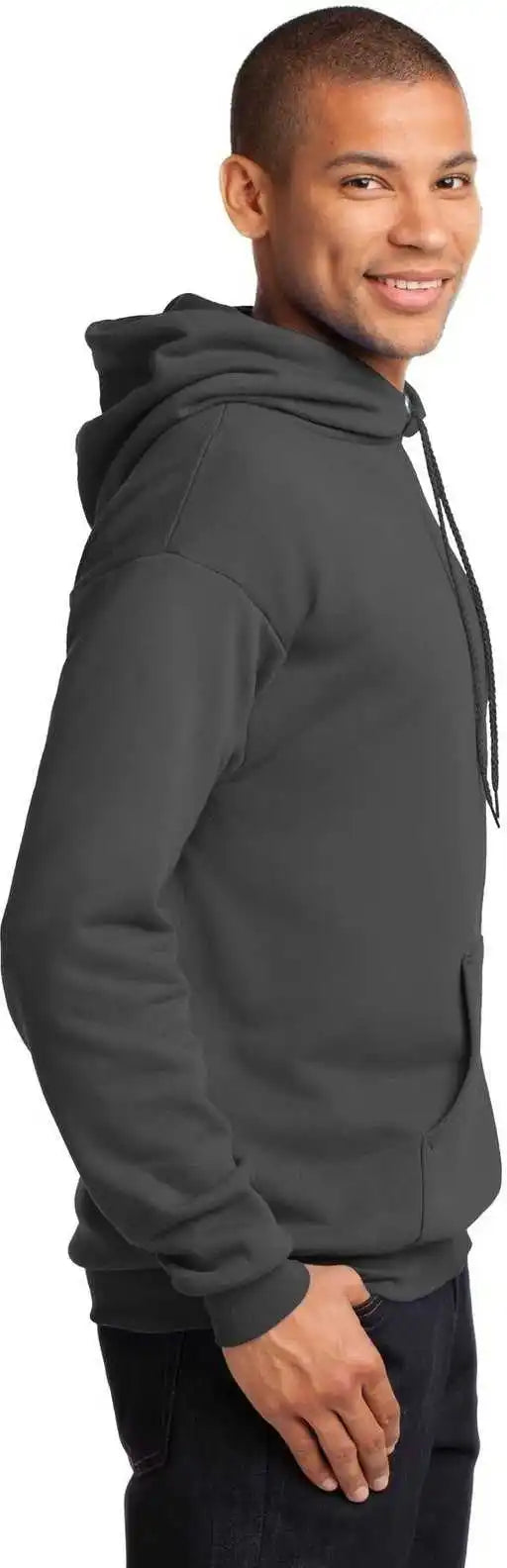 Port &amp; Company Pc78h Core Fleece Pullover Hooded Sweatshirt Charcoal