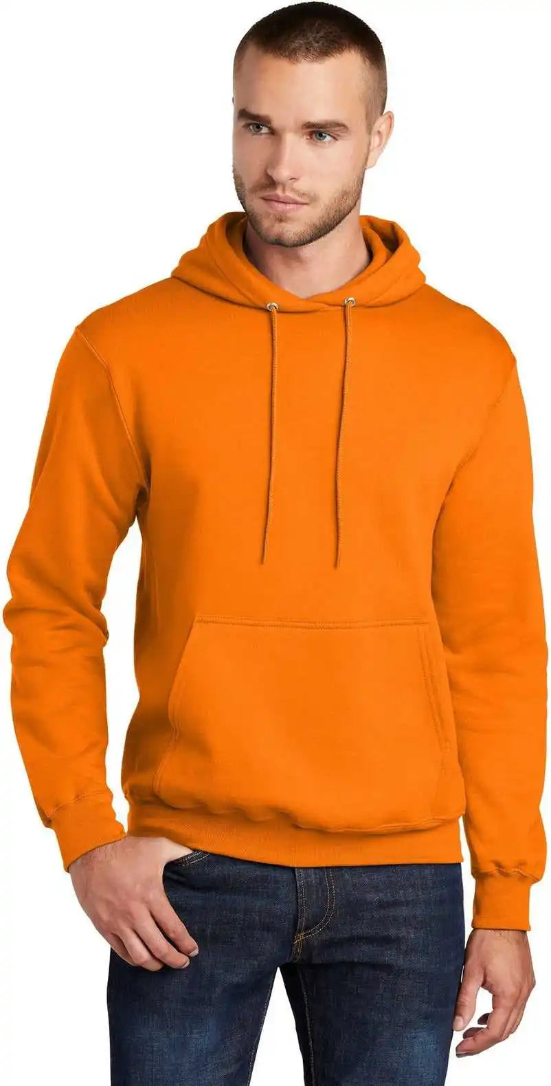Port & Company Pc78h Core Fleece Pullover Hooded Sweatshirt Tennorange