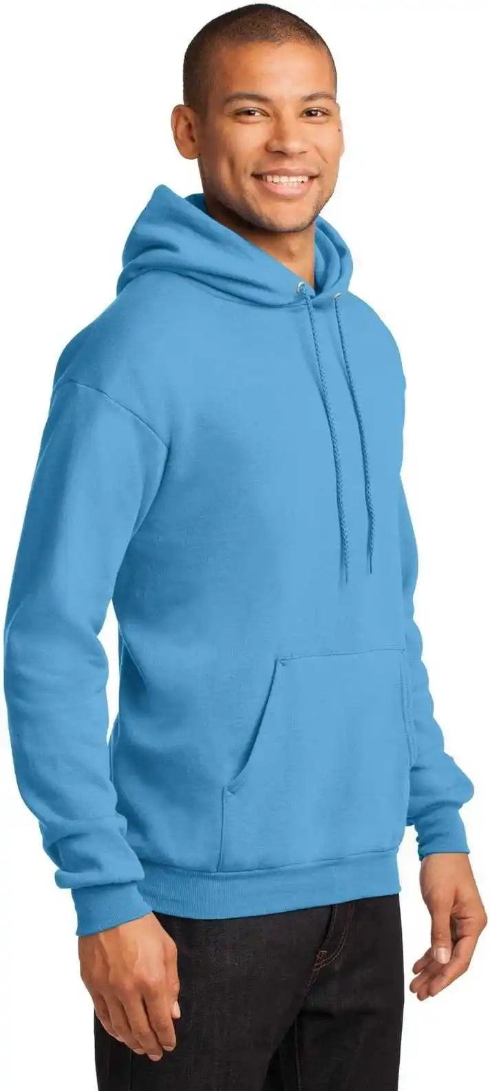 Port &amp; Company Pc78h Core Fleece Pullover Hooded Sweatshirt Aquatic Blue