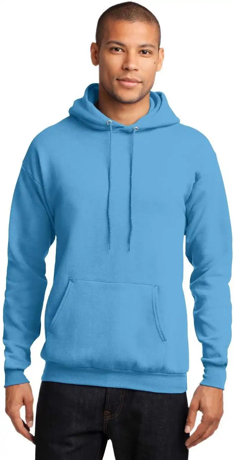 Port &amp; Company Pc78h Core Fleece Pullover Hooded Sweatshirt Aquatic Blue
