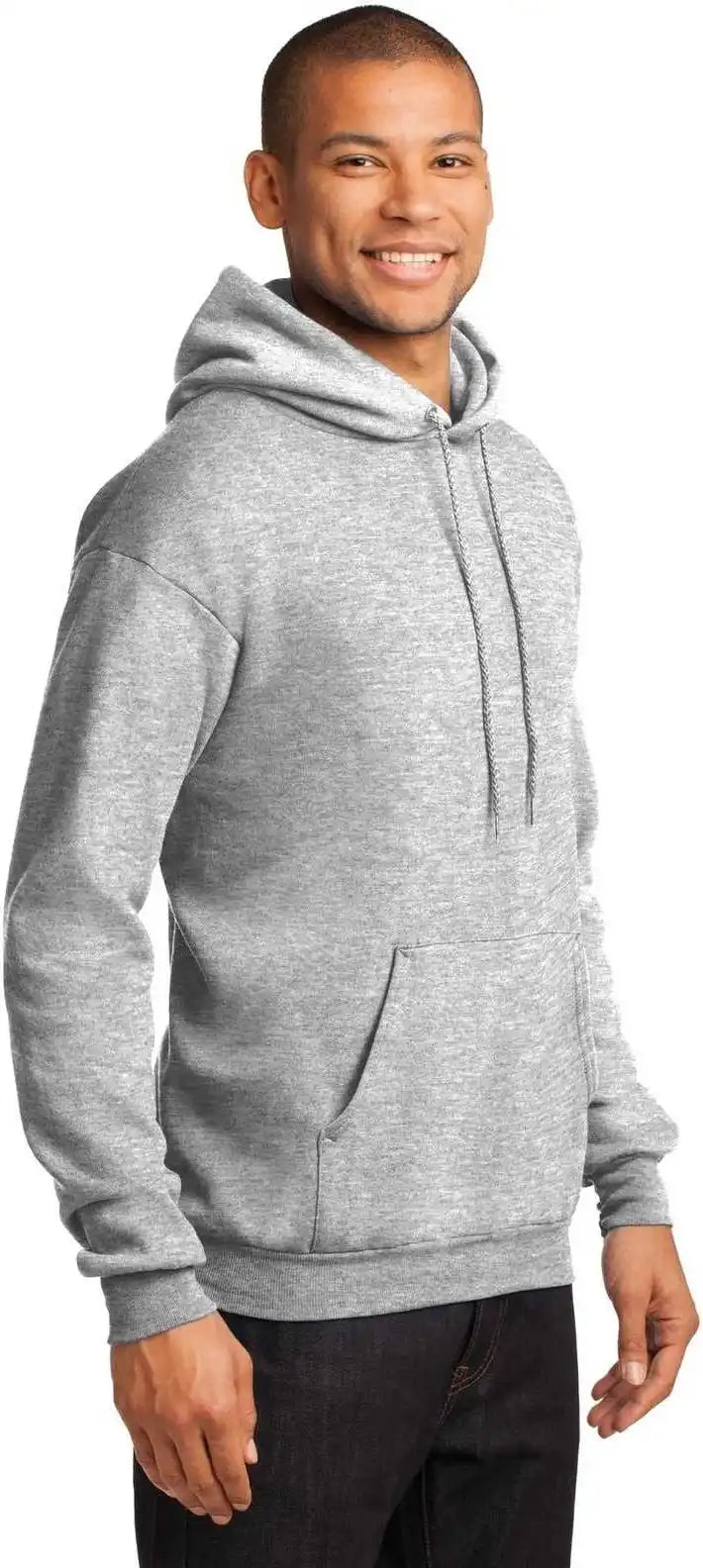 Port &amp; Company Pc78h Core Fleece Pullover Hooded Sweatshirt Ash