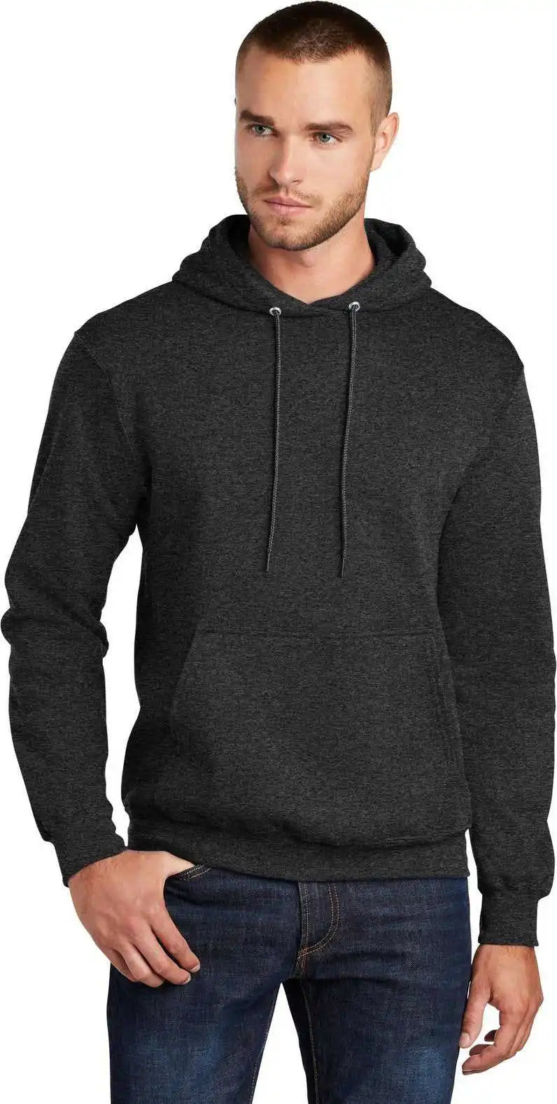 Port & Company Pc78h Core Fleece Pullover Hooded Sweatshirt - Black Heather